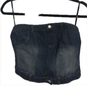 GARAGE Denim Strapless Top